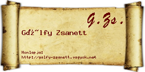 Gálfy Zsanett névjegykártya